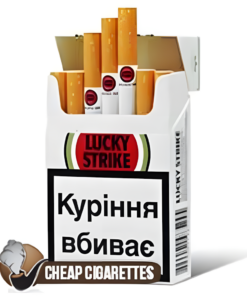 Lucky Strike Original Red King Size cigarettes, 20-stick hinge-lid box, front view