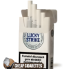 Lucky Strike Premium Silver King Size cigarettes, 20-stick hinge-lid box, front view