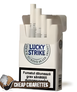 Lucky Strike Premium Silver King Size cigarettes, 20-stick hinge-lid box, front view
