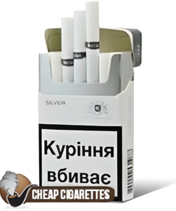 Monte Carlo Silver King Size cigarettes, 20-stick hinge-lid box, front view