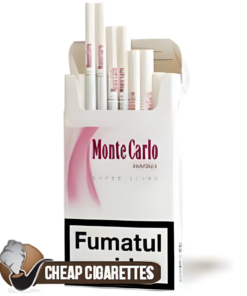 Monte Carlo Fantasy Super Slims cigarettes, 20-stick hinge-lid box, single pack front view