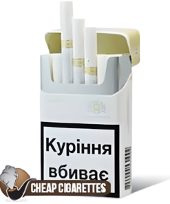 Monte Carlo White King Size cigarettes, 20-stick hinge-lid box, front view