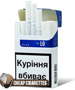 More Blue King Size cigarettes, 20-stick hinge-lid box, front view
