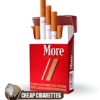 More Filters Red King Size cigarettes, 20-stick flip-top pack, front view