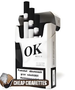 OK Black King Size cigarettes, 20-stick hinge-lid box, single pack front view