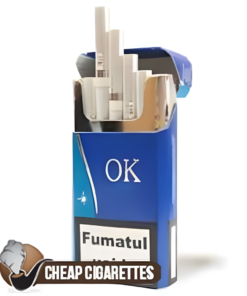 OK Nano Blue Compact cigarettes, 20-stick hinge-lid box, front view