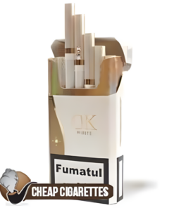 OK Nano White Compact cigarettes, 20-stick hinge-lid box, front view