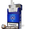Pall Mall Blue King Size cigarettes, 20-stick hinge-lid box, front view