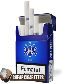 Pall Mall Blue King Size cigarettes, 20-stick hinge-lid box, front view