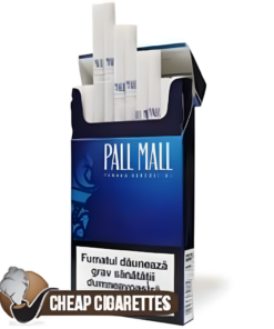 Pall Mall Blue Slims cigarettes, 20-stick hinge-lid box, front view