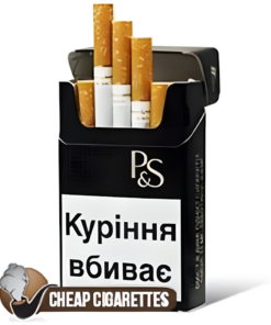 Parker & Simpson Black King Size cigarettes, 20-stick box, front view