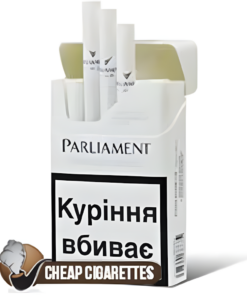 Parliament Aqua Blue King Size cigarettes, 20-stick hinge-lid box, single pack front view