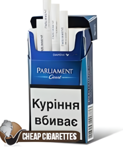 Parliament Carat Topaz White Compact cigarettes, 20-stick flip-top box, front view of one pack