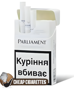 Parliament Night Blue King Size cigarettes, 20-stick hinge-lid box, front view