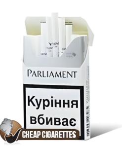 Parliament Pearl Blue Slims cigarettes, 20-stick hinge-lid box, front view