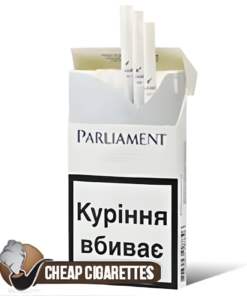 Parliament Silver Super Slims cigarettes, 20-stick box, front view