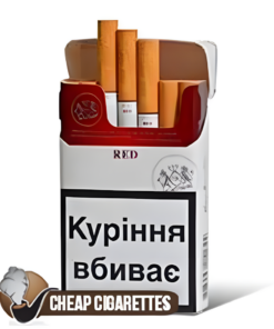 Philip Morris Red King Size cigarettes, 20-stick flip-top pack, front view