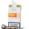 Play Top White Super Slims cigarettes, 20-stick hinge-lid box, front view