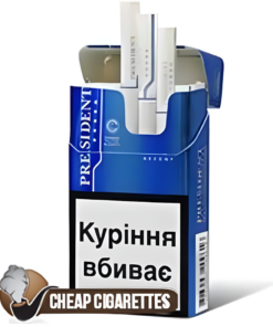 President Premium Accent Blue Compact cigarettes, 20-stick flip-top box, front view