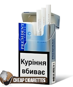 President Premium Accent Silver Compact cigarettes, 20-stick hinge-lid box, front view