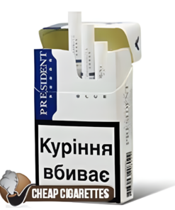 President Premium Blue King Size cigarettes, 20-stick hinge-lid box, single pack front view