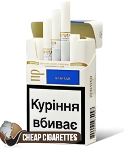Priluki Special Blue King Size cigarettes, 20-stick hinge-lid box, front view