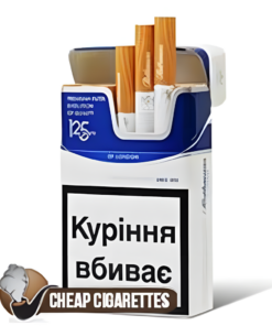 Rothmans Blue King Size cigarettes, 20-stick flip-top box, front view