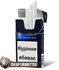 Rothmans Demi Blue Slims cigarettes, 20-stick hinge-lid box, front view