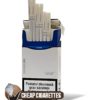 Rothmans Blue Super Slims cigarettes, 20-stick hinge-lid box, front view