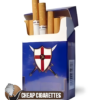 Saint George Blue King Size cigarettes, 20-stick hinge-lid box, front view