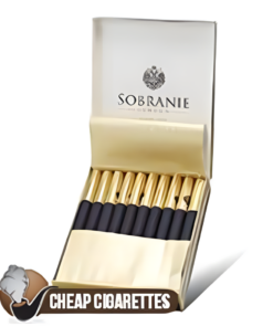 Sobranie Black Russian 100's cigarettes, 20-stick box, front view