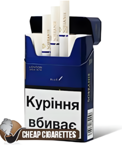 Sobranie Blue King Size cigarettes, 20-stick box, single pack front view