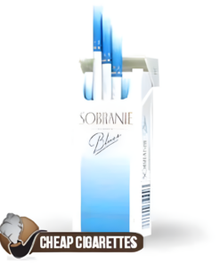 Sobranie Blues Slims cigarettes, 20-stick hinge-lid box, single pack front view