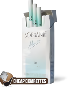 Sobranie Mints Silver Slims cigarettes, 20-stick flip-top pack, front view