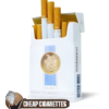 Sovereign Lights Blue King Size cigarettes, 20-stick box, front view
