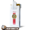 Sovereign Blue Slims cigarettes, 20-stick flip-top pack, front view