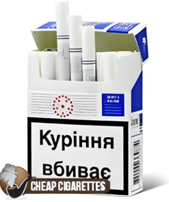 Stolicnii XL Original Blue King Size cigarettes, 25-stick hinge-lid box, front view