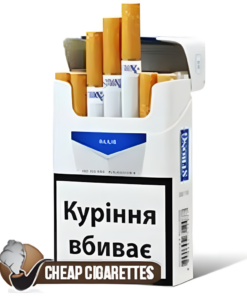 Strong Blue King Size cigarettes, 20-stick hinge-lid box, front view