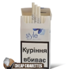 Style Blue Super Slims cigarettes, 20-stick pack, single pack front view