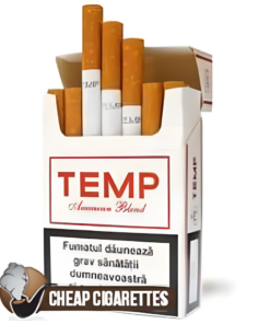 Temp Red King Size cigarettes, 20-stick hinge-lid box, front view