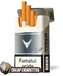 Titan Legato Silver King Size cigarettes, 20-stick hinge-lid box, front view