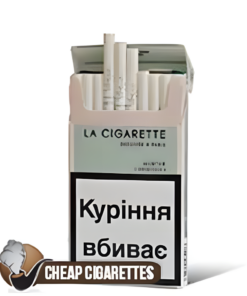 Vogue Menthe Super Slims cigarettes, 20-stick hinge-lid box, front view