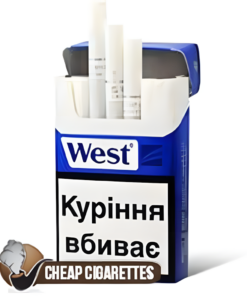 West Carbon Filter Blue Compact cigarettes, 20-stick flip-top box, front view