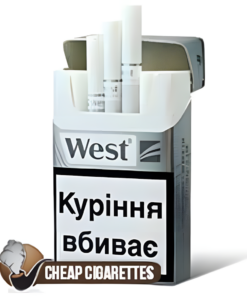 West Carbon Filter Silver Compact cigarettes, 20-stick flip-top pack, single pack front view