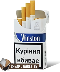Winston Blue King Size cigarettes, 20-stick hinge-lid box, single pack front view