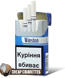 Winston Blue Compact cigarettes, 20-stick hinge-lid box, single pack front view