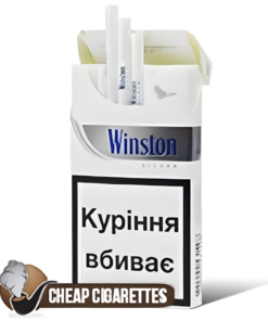 Winston Silver Super Slims cigarettes, 20-stick box, front view