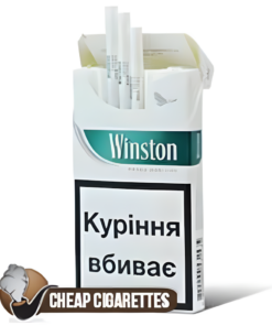 Winston Fresh Menthol Super Slims cigarettes, 20-stick flip-top box, front view