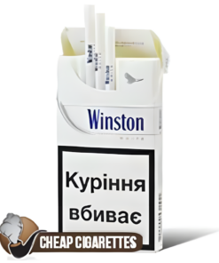 Winston White Super Slims cigarettes, 20-stick hinge-lid box, single pack front view