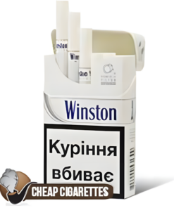 Winston White King Size cigarettes, 20-stick hinge-lid box, single pack front view